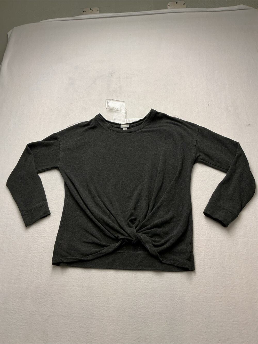 A New Day Women Rayon Faux Knot Front Soft Knit Sweater Grey Sz M, 4382